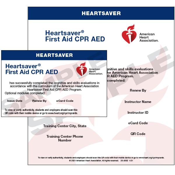2020 First Aid CPR and AED Certification